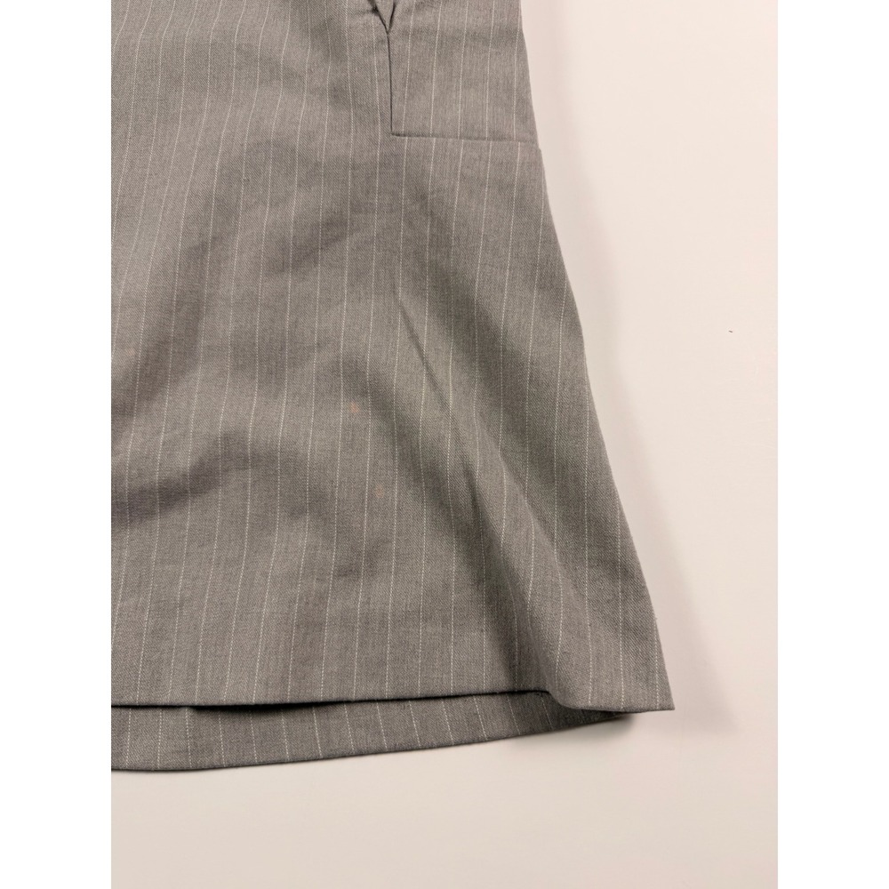 Banana Republic Womens Grey Pinstripe Sleeveless Tie Neck Keyhole Work Top Small - Picture 4 of 11